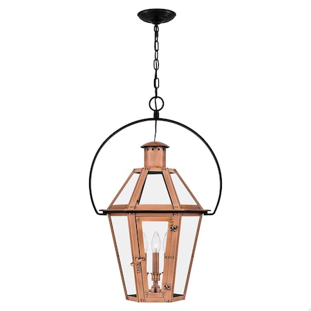 Quoizel Burdett 3-Light Aged Copper Outdoor Hanging Lantern BURD1918AC